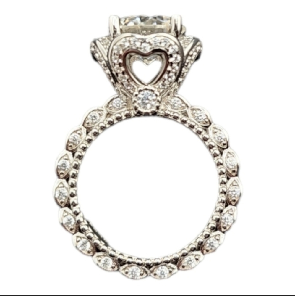 Sterling silver 3ct. diamond ring